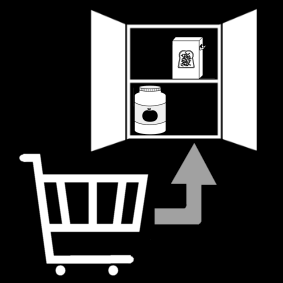 groceries: store in the cupboard